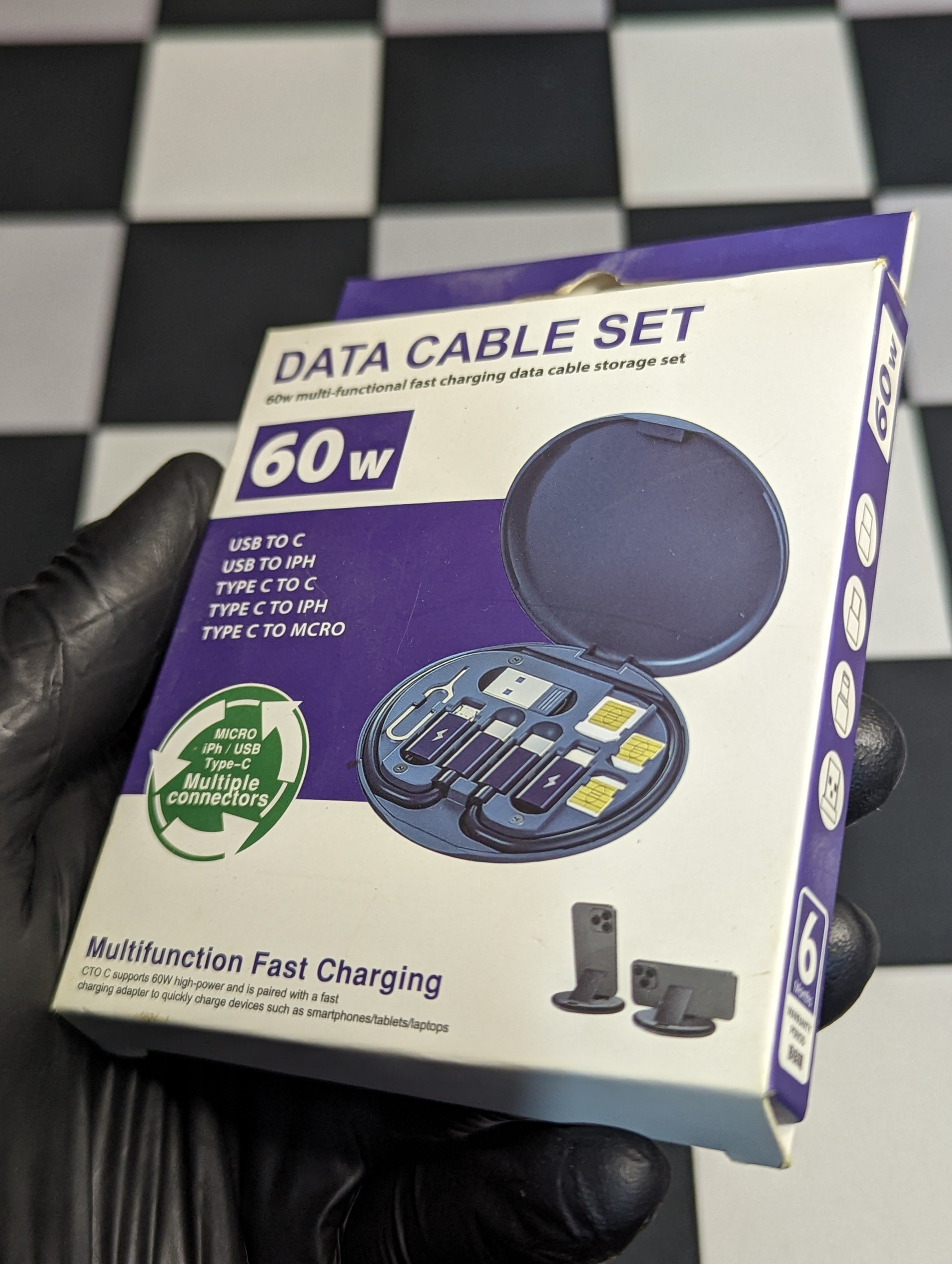 60W Multifunction Data Cable Set – All-in-One Fast Charging & Storage Solution