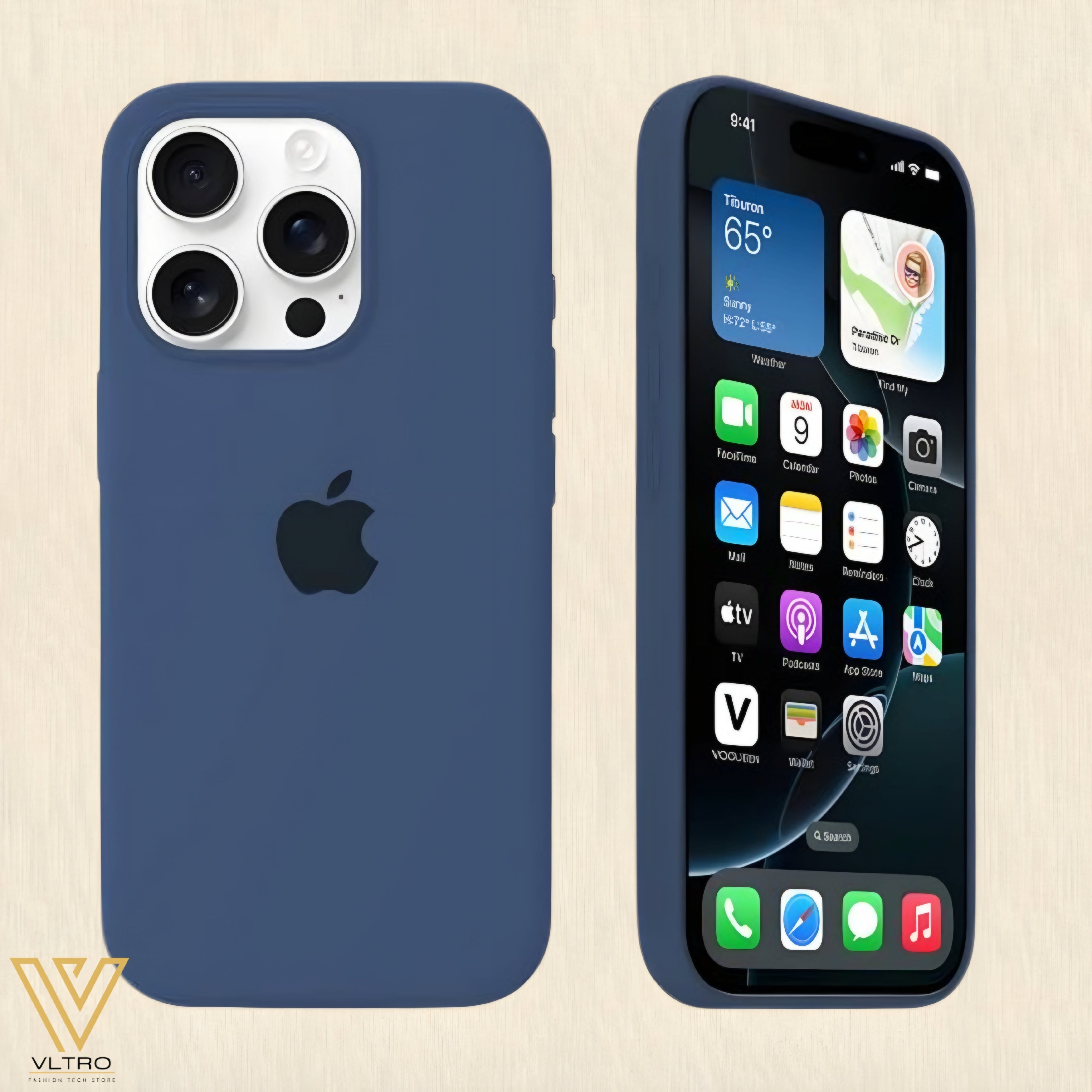 Navy Blue Silicone iPhone Case – Slim, Stylish & Durable