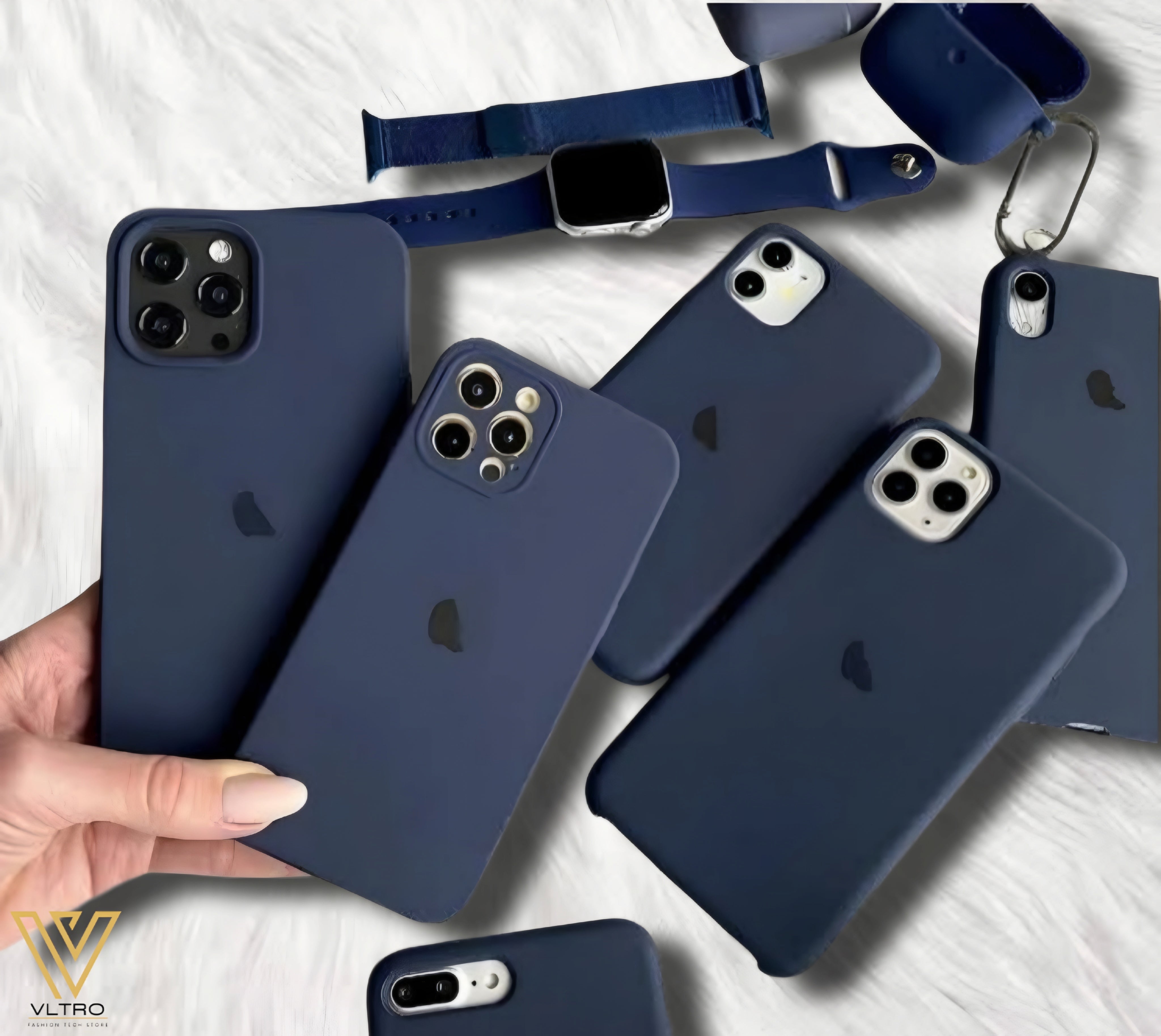Navy Blue Silicone iPhone Case – Slim, Stylish & Durable