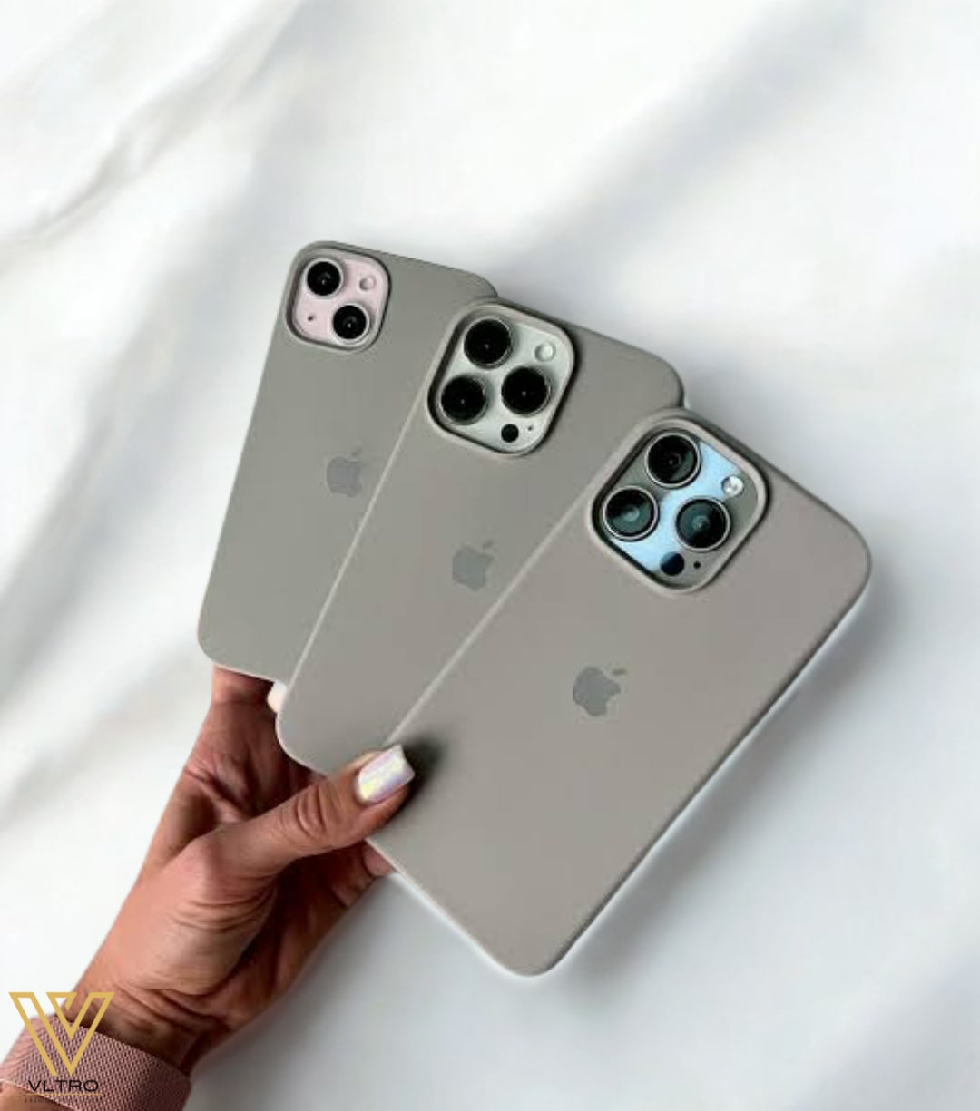 Natural Titanium Silicone iPhone Case – Slim, Stylish & Durable