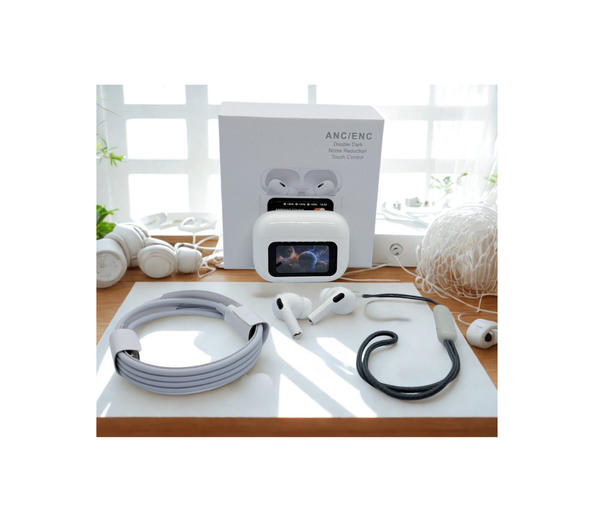 Premium Wireless Airpods with Smart Touch Display