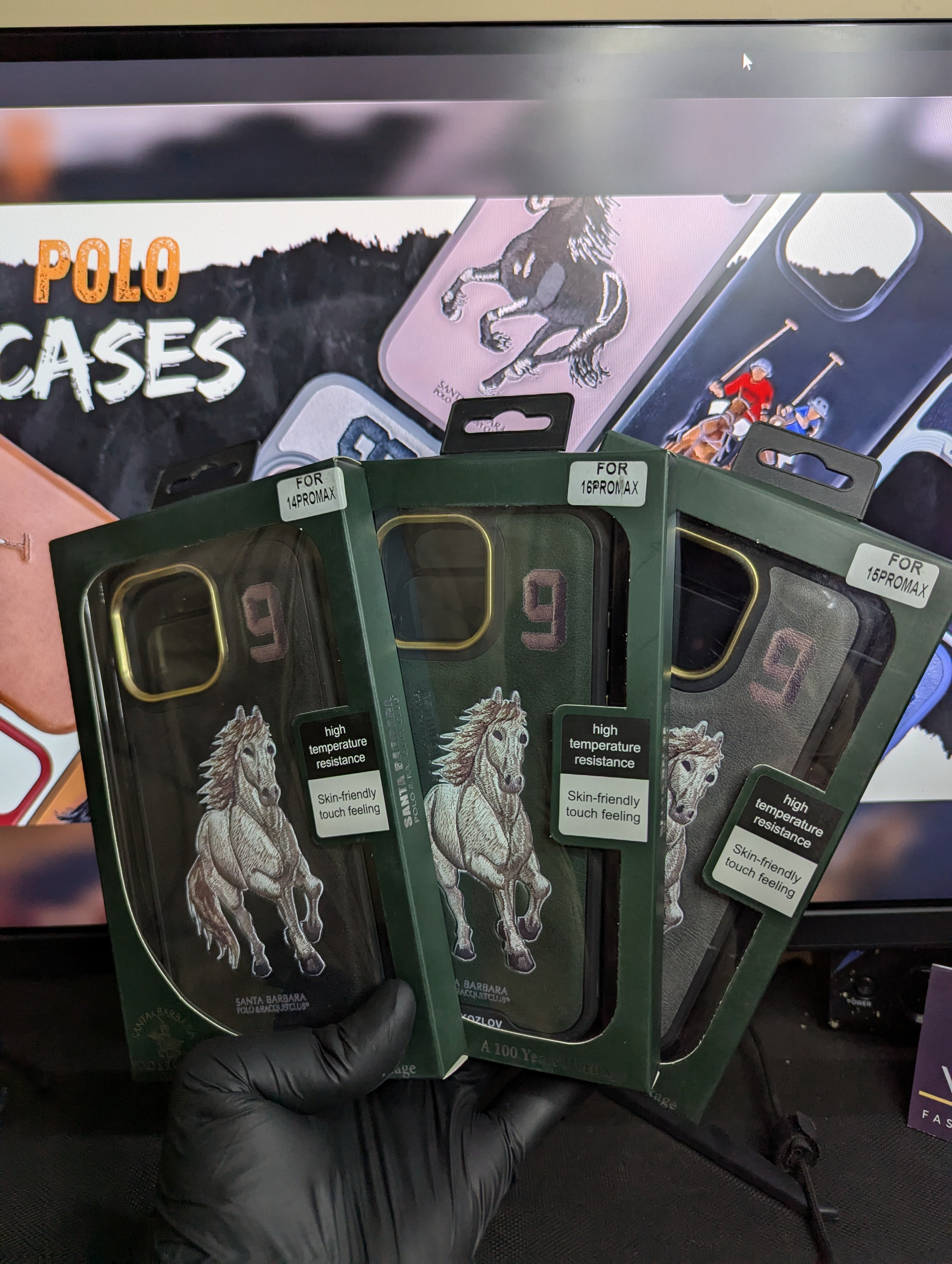 Santa Barbara Polo Club Luxury Horse Embossed Leather I Phone Case