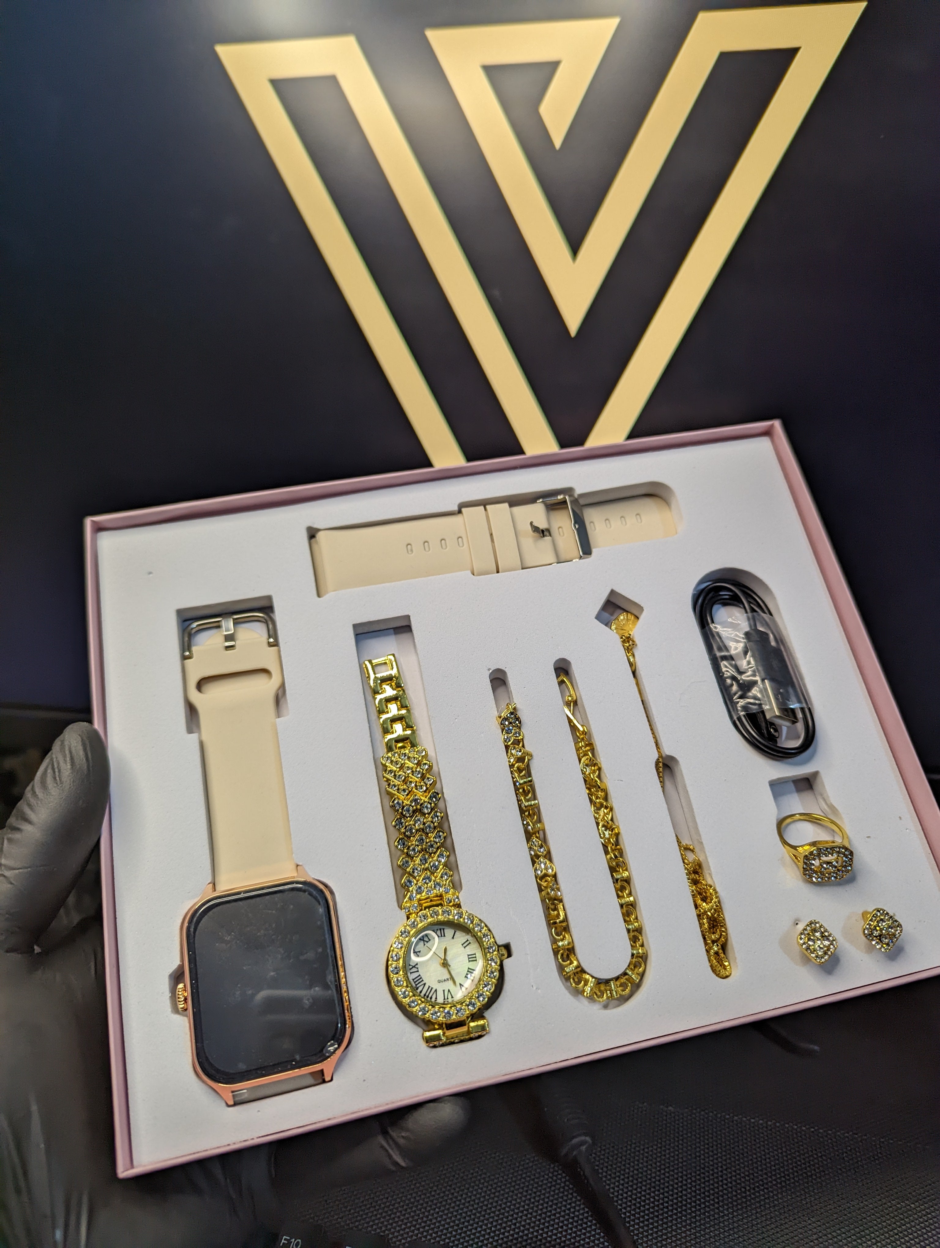 A58 Plus Smartwatch & Luxury Jewelry Set