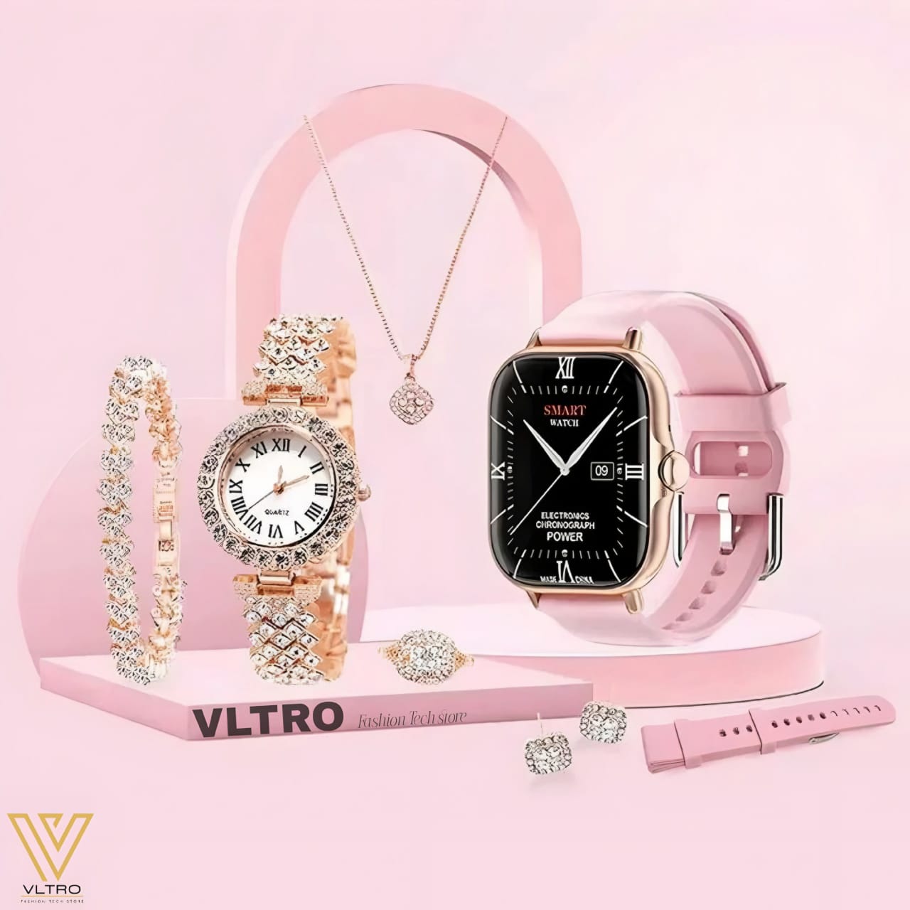 A58 Plus Smartwatch & Luxury Jewelry Set