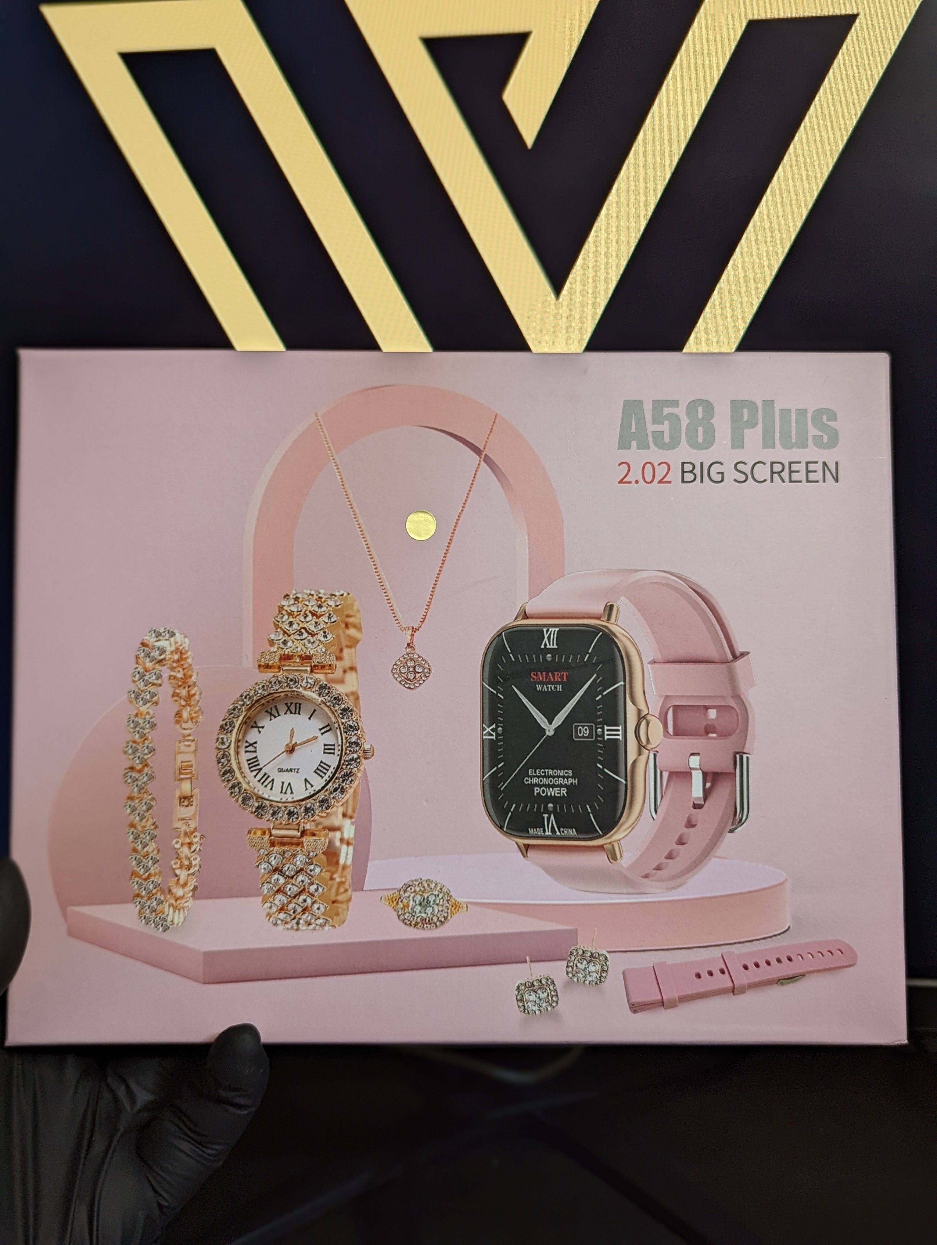 A58 Plus Smartwatch & Luxury Jewelry Set